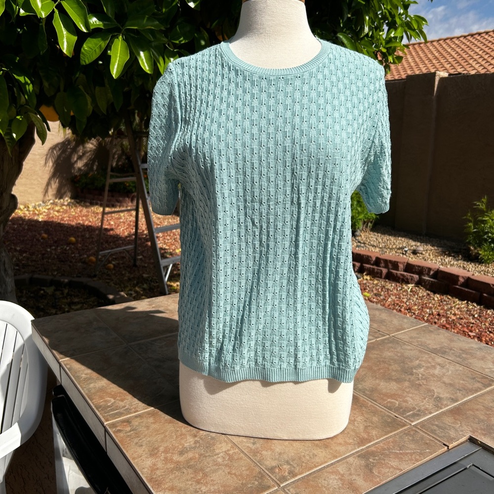 Alfred Dunner Short Sleeve Top Mint Color PL